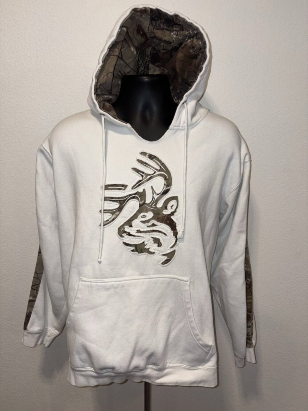 Legendary Whitetails Men's Camo White Pullover Fleece Hoodie XL Thick Heavy